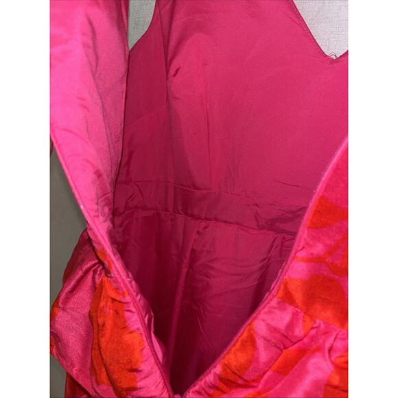 Kate Spade For Target Classic Rose Peplum Midi Dress Ladies Size 12 Red & Pink - Picture 12 of 16